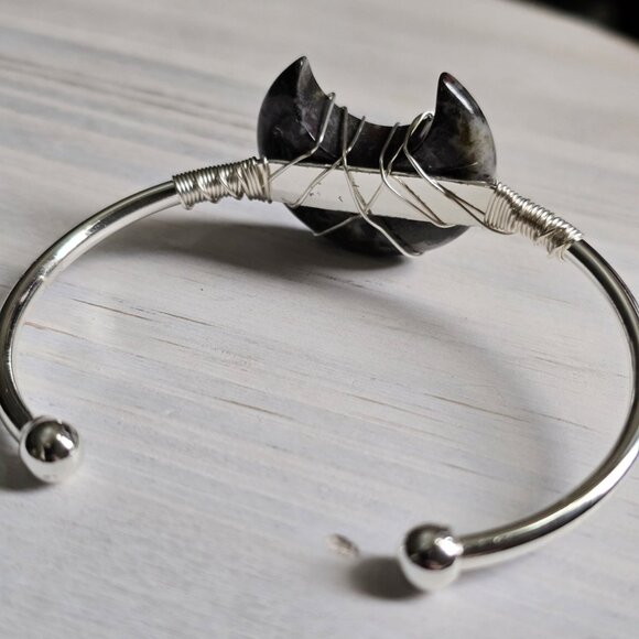 Dragon’s Blood Moon Crystal Wire Wrap Cuff 925 Sterling Silver – Adjustable NWT - Picture 5 of 8